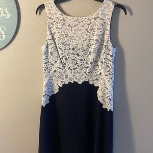 Beautiful Lauren by Ralph Lauren Navy & Lace Dress